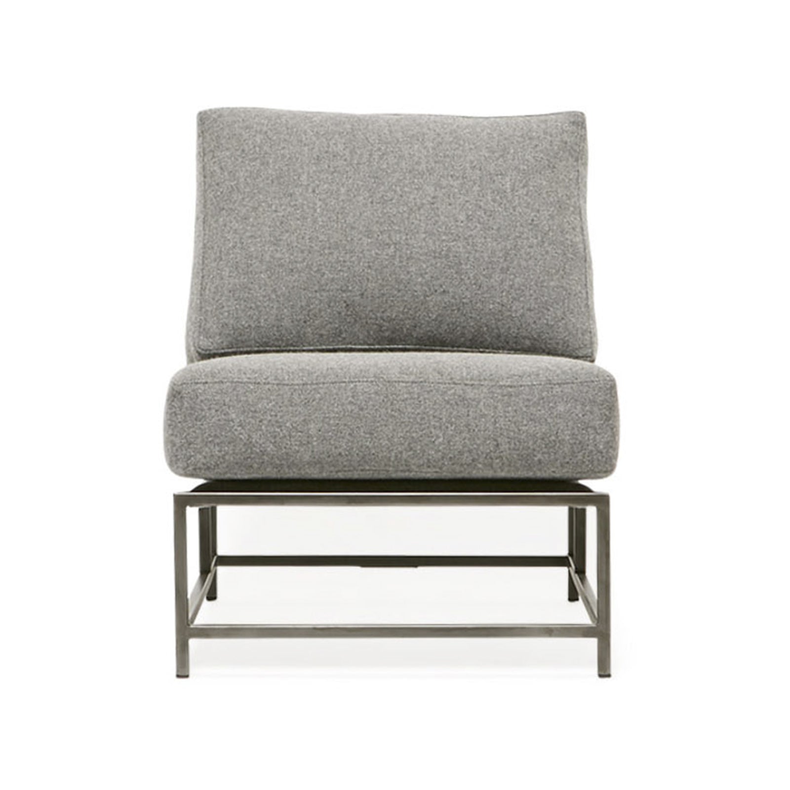 Grey Wool & Antique Nickel Chair