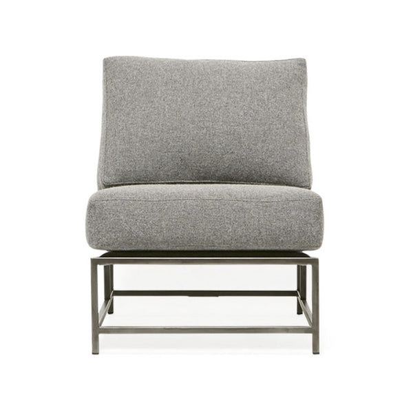 Grey Wool & Antique Nickel Chair