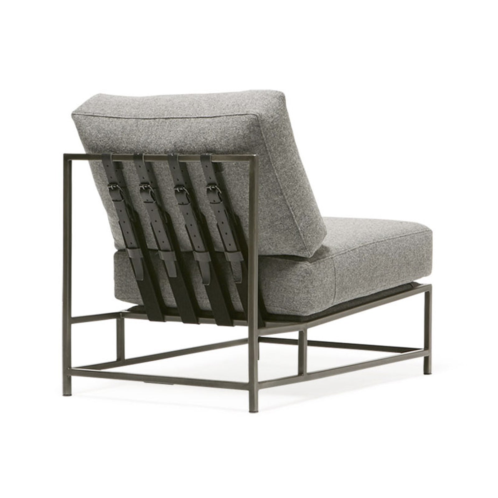 Grey Wool & Antique Nickel Chair