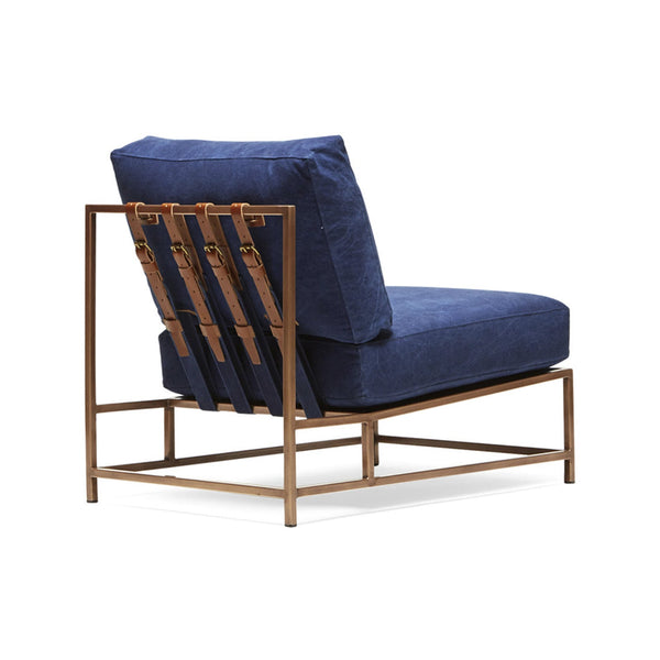 Indigo Canvas & Antique Copper Chair